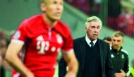 Bayern Munich's Italian head coach Carlo Ancelotti watches a throw-in during the first-leg of Champions League quarter-final match against Real Madrid at the Allianz Arena in Munich on Wednesday. 