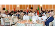 Minister of Finance H E Ali Sherif Al Emadi (second right), Dr Abdul Aziz Al Horr (second left), CEO of QFBA and other officials at the event.