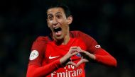 Paris St Germain's Angel Di Maria celebrates after scoring. REUTERS/Stephane Mahe
