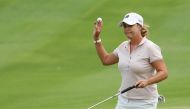 Cristie Kerr reacts to a par putt on the ninth green during the final round of the LPGA LOTTE Championship Presented By Hershey at Ko Olina Golf Club on April 15, 2017 in Kapolei, Hawaii. Christian Petersen/Getty Images/AFP