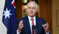 Australia's Prime Minister Malcolm Turnbull speaks on Australia's citizenship test during a press conference at Parliament House in Canberra, Australia, April 20, 2017. AAP/Lukas Coch/via REUTERS 
