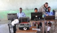 Representational image: Pupils use solar-powered computers at Gomba High School in Gutu, Zimbabwe (TRF / Jonathan Njerere) 