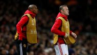 Manchester United's Wayne Rooney and Ashley Young warm up during the game Action Images via Reuters / Jason Cairnduff Livepic
