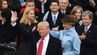 US President Donald Trump gestures after being sworn in as President on January 20, 2017 at the US Capitol in Washington (AFP Mark RALSTON) 