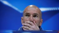  Real Madrid's coach Zinedine Zidane attends news conference. REUTERS/Susana Vera
