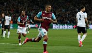 West Ham United's Manuel Lanzini celebrates scoring their goal. Reuters / Andrew Couldridge 
