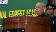 The President, Shri Pranab Mukherjee addressing at the Annual Convocation of the Indira Gandhi National Forest Academy (IGNFA), in Dehradun on May 05, 2017.