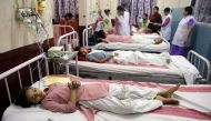 Children lie on hospital beds as they receive treatment after complaining of breathlessness and eye irritation following a gas leak from a fuel tanker in New Delhi, India, May 6, 2017. Reuters / Stringer