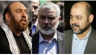 L to R: Mohammed Nazzal, Ismail Haniyeh and Moussa Abu Marzouk (Photos: Reuters)