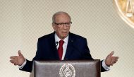 Tunisian President Beji Caid Essebsi delivers a speech in Tunis, Tunisia May 10, 2017. REUTERS/Zoubeir Souissi
