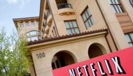 (FILES) This file photo taken on April 14, 2011 shows the Netflix company logo at the Netflix headquarters in Los Gatos, CA on Wednesday, April 13, 2011.  AFP / Ryan Anson

