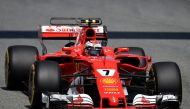 Ferrari's Finish driver Kimi Raikkonen drives during the third practice session at the Circuit de Catalunya on May 13, 2017 in Montmelo on the outskirts of Barcelona ahead of the Spanish Formula One Grand Prix. / AFP / LLUIS GENE