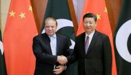 Pakistan Prime Minister Nawaz Sharif with Chinese President Xi Jinping
