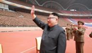 North Korean leader Kim Jong Un waves to the members of the Korean People's Army in this undated photo released by North Korea's Korean Central News Agency (KCNA) May 13, 2017. KCNA/via REUTERS.