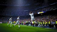 Cristiano Ronaldo (7) of Real Madrid celebrates after scoring a goal during the La Liga match between Real Madrid and Sevilla at Santiago Bernabeu Stadium in Madrid, Spain on May 14, 2017. Guillermo Martinez - AA
