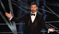 (FILES) This file photo taken on February 26, 2017 shows host Jimmy Kimmel on stage at the 89th Oscars in Hollywood, California. AFP / Mark RALSTON

