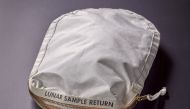 An Apollo 11 Contingency Lunar Sample Return Bag, used by astronaut Neil Armstrong on Apollo 11 to bring back the very first pieces of the moon ever collected, is seen in an undated photo supplied by Sotheby's auction house in New York May 19, 2017. Court
