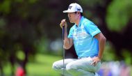 James Hahn lines up a putt on the 14th green during Round 3 of the AT&T Byron Nelson at the TPC Four Seasons Resort Las Colinas on Saturday in Irving, Texas.