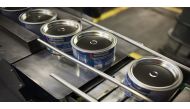 Sikkens paint cans at Akzo Nobel Sassenheim production facility.