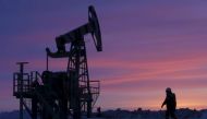 A worker at an oil field owned by Bashneft, Bashkortostan, Russia