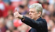 Arsenal's French manager Arsene Wenger gestures from the touchline during the English Premier League football match between Arsenal and Everton at the Emirates Stadium in London on May 21, 2017.  AFP / Justin TALLIS 