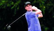 Webb Simpson plays his shot during Round Three of the Dean & Deluca Invitational at Colonial Country Club in Fort Worth, Texas on Saturday.