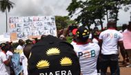 Biafra supporters gather on May 30, 2017, in Abidjan, during a ceremony marking the 50 years to the day since an independent republic of Biafra was declared. AFP / Sia Kambou