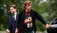 France's forward Antoine Griezmann arrives in Clairefontaine-en-Yvelines on May 29, 2017 as part of the team's preparation for the upcoming WC 2018 qualifiers match against Sweeden on June 9, and friendly football match against Paraguay and England on Jun