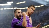Real Madrid's Cristiano Ronaldo celebrates scoring their first goal with Daniel Carvajal Reuters / Eddie Keogh Livepic