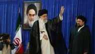 Iran's Supreme Leader Ayatollah Ali Khamenei waves during a ceremony marking the death anniversary of the founder of the Islamic Republic Ayatollah Ruhollah Khomeini, in Tehran, Iran, June 4, 2017. Leader.ir/Handout via Reuters 