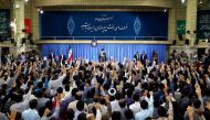 A handout picture provided by the office of Iran's Supreme Leader Ayatollah Ali Khamenei on June 7, 2017 shows him (C) delivering a speech to Iranian students in the capital Tehran. Gunmen and suicide bombers stormed Iran's parliament and the shrine of it