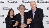 Salma Hayek,director Miguel Arteta and John Lithgow attend the TimesTalks: The Allegory Of 