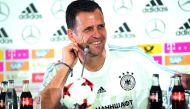 Germany's team manager Oliver Bierhoff gives a press conference in Sochi.