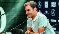 Roger Federer speaks during a press conference during Stuttgart ATP tournament in this June 2017 file picture.