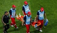 Mexico’s Carlos Salcedo is stretchered off injured REUTERS/Grigory Dukor

