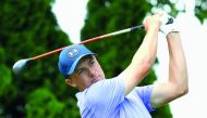 Jordan Spieth of the United States plays his shot from the ninth tee during the second round of the Travelers Championship at TPC River Highlands in Cromwell, Connecticut, yesterday.
