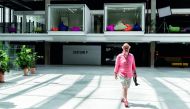 A man walks in the world's biggest start-up incubator Station F, prior to its inauguration, yesterday. 