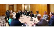 Senior officials of US-Qatar Business Council, led by Sheikh Abdulla bin Mohammed Al Thani, CEO of QIA, discussing investment opportunities in the US at a roundtable meeting in Washington.