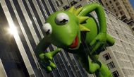 The Kermit the Frog balloon floats during the 86th Macy's Thanksgiving day parade in New York November 22, 2012. (REUTERS/Brendan McDermid)