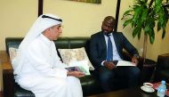Dr Ibrahim Al Naimi, Chairman of DICID, with the Liberian Embassy Charge d’Affaires, Ali Sylla.
