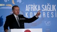 Turkish President Recep Tayyip Erdogan delivers a speech during the Health in Africa dinner at Dolmabahce Palace in Istanbul, Turkey on July 21, 2017. ( Arif Hüdaverdi Yaman - Anadolu Agency )