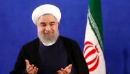 This file photo taken on May 22, 2017 shows Iranian President Hassan Rouhani arriving to hold a press conference in Tehran. Rouhani was officially sworn in for a second term on August 3, 2017 at a ceremony overseen by supreme leader Ayatollah Ali Khamanei