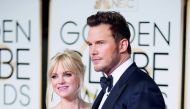 This file photo shows, Actors Anna Faris and Chris Pratt arriving at the 72nd Golden Globe Awards in Beverly Hills, California, 
