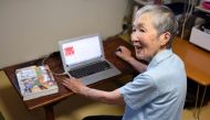 82-year-old programmer Masako Wakamiya speaking during an interview with AFP in Fujisawa, Kanagawa prefecture. (AFP / Kazuhiro NOGI)
