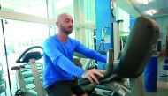 Stoke City midfielder Stephen Ireland in action during his treatments at Aspetar specialised orthopaedic and sports medicine hospital in Qatar. The 30-year-old footballer broke his leg in two places after an innocent collision on the training pitch with d