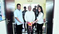 Philippine Ambassador Alan L Timbayan (centre) along with Consul General Roussel R Reyes (left), Vice-Consul Kristine F Bautista (right) and members of Alliance of Filipino Artists in Qatar, cuts a ribbon to formally open the art exhibition yesterday at P