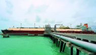 Qatargas-chartered Q-Max LNG vessel “Bu Samra” anchored at Thailand’s Map Ta Phut LNG receiving terminal.