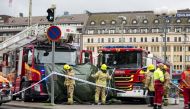Rescue personnel cordon the place where several people were stabbed, at Turku Market Square, Finland August 18, 2017. LEHTIKUVA/Roni Lehti
