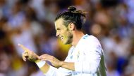 Real Madrid’s Gareth Bale celebrates after scoring their first goal against Deportivo de la Coruna in A Coruna, Spain on Sunday.