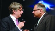 India’s Tata Group Chairman Natarajan Chandrasekaran (right) speaks with CEO of Jaguar Land Rover Dr Ralf Speth yesterday at 72nd Annual General Meeting (AGM) in Mumbai. Turkey’s biggest home appliance maker, Arcelik AS, plans to invest $100 million to bu
